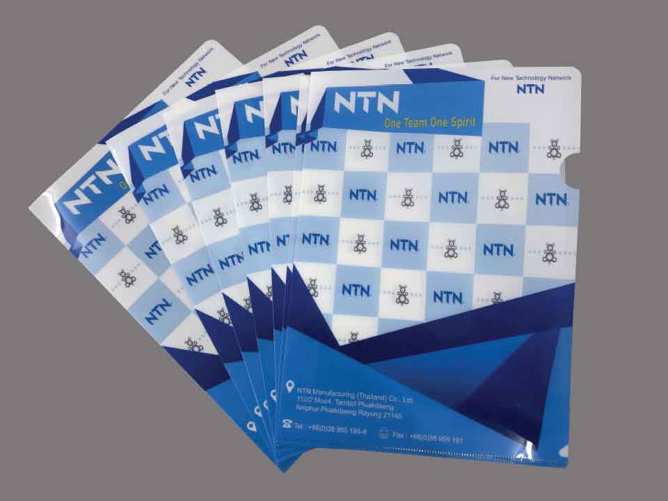 แฟ้มสอดพร้อมโลโก้ ออกแบบได้ตามต้องการ เพิ่มความเป็นเอกลักษณ์ให้กับการจัดเก็บเอกสาร