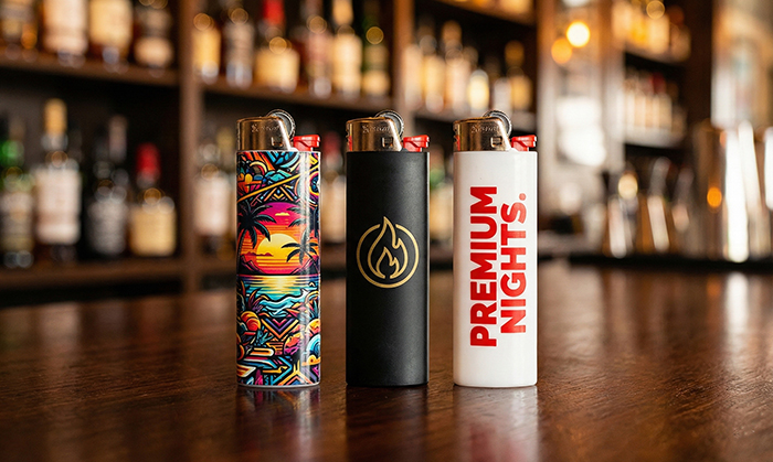 รับทำสติกเกอร์ติดไฟแช็กพันรอบและสกรีนโลโก้ กาวเหนียวพิเศษไม่ลอก